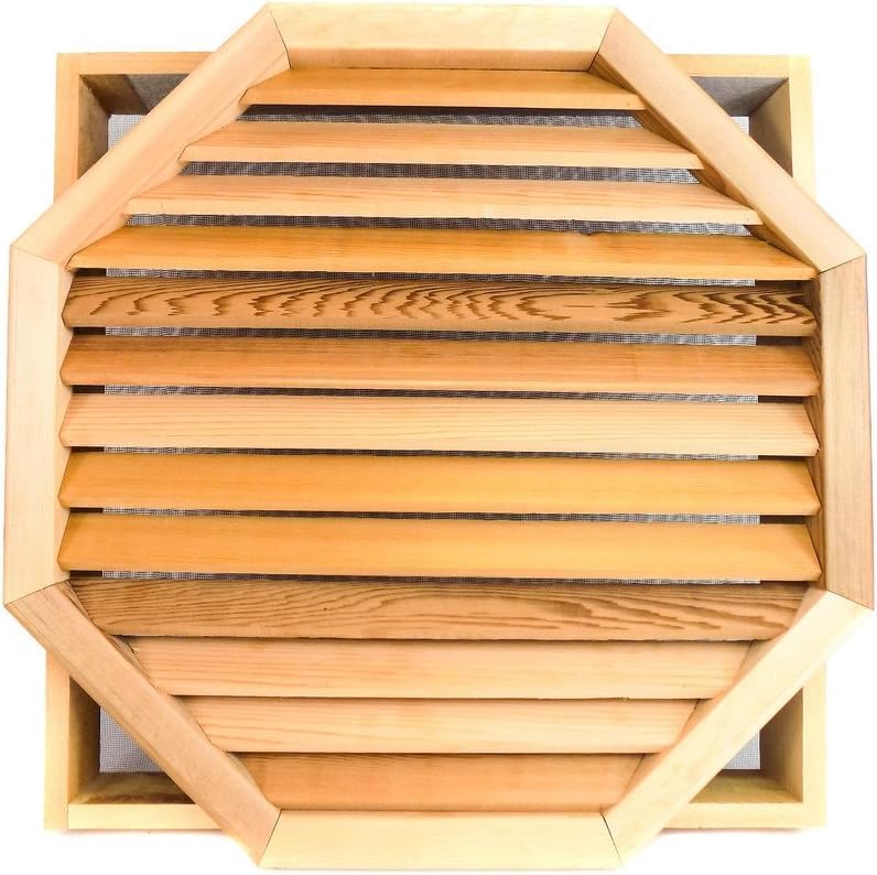 Premium Octagon Clear Cedar Vent, Flush Mount - 12 inch x 12 inch
