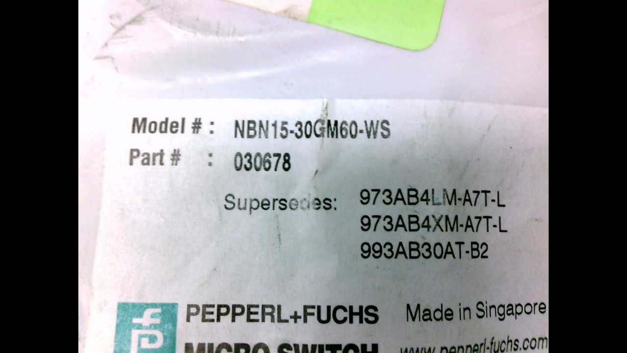 Pepperl & Fuchs NBN15-30GM60-WS Proximity Sensor