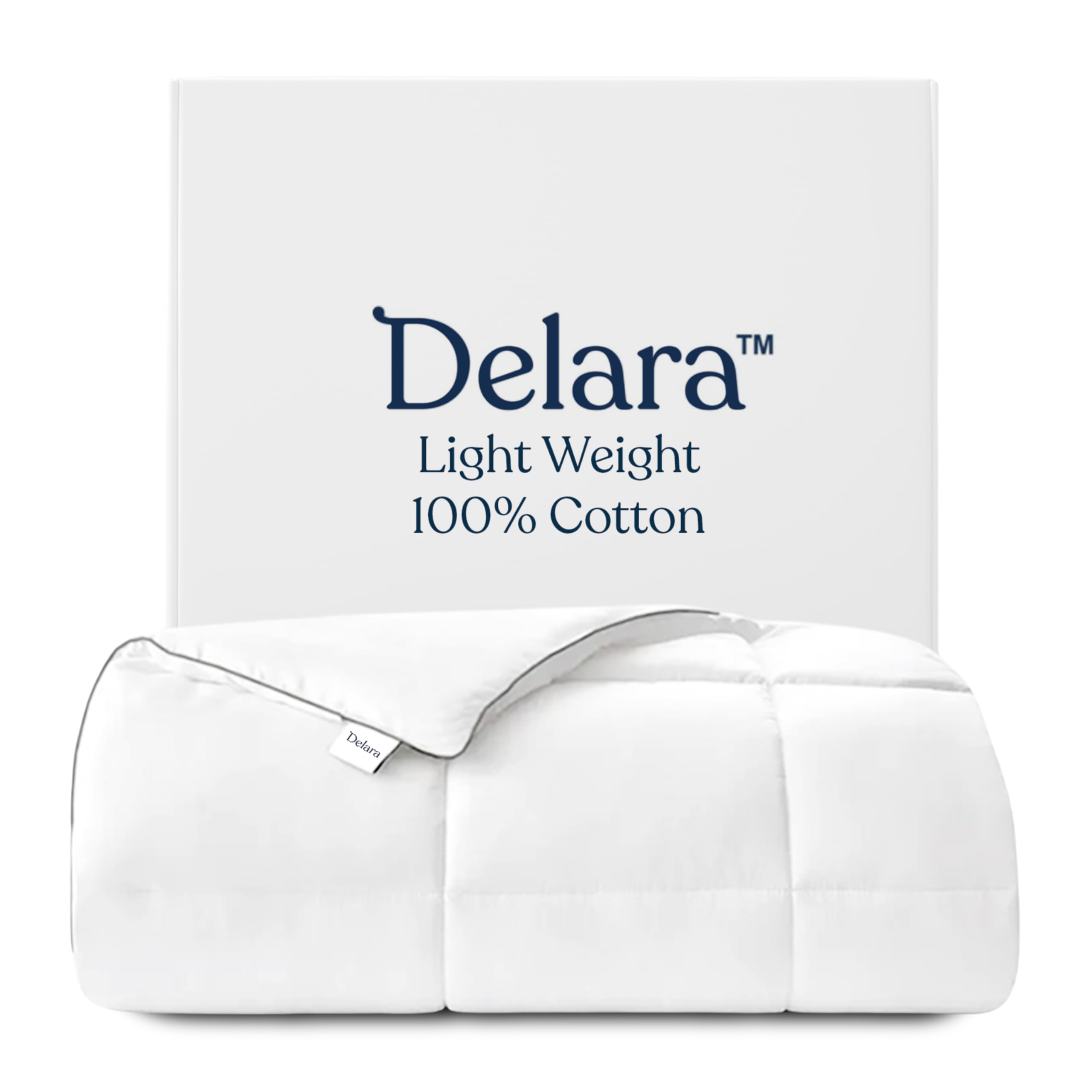 Delara Cotton Air Duvet Insert - 100% Organic Cotton Fill & Shell, GOTS + Oeko-TEX Certified, 400TC...