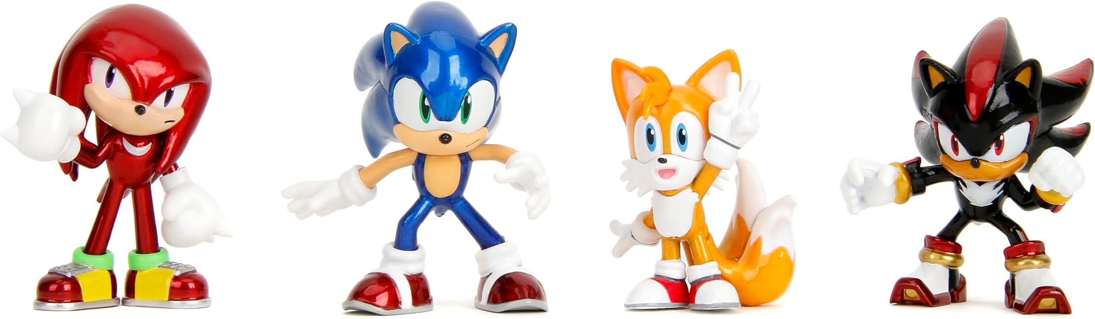 SONIC THE HEDGEHOG 2.5" 4-Pack Wave 1 Die-cast Figures, playset, gift pack. Display,collect and play toys for Kids and Adults