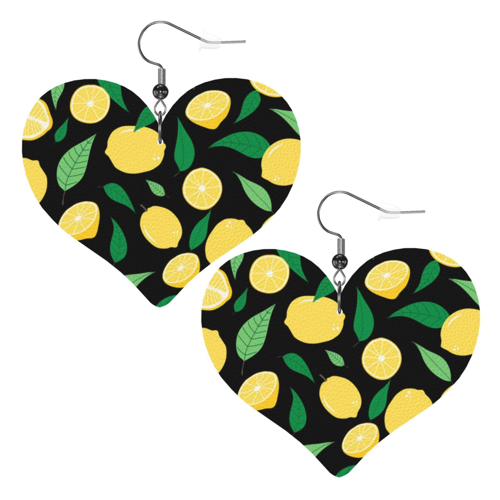 Lemon Fruit Women'S Leather Ear Pendants Christmas, Valentine'S Day, Birthday Gift For Wife And Girlfriend. Elevate Your Style With Elegance And Grace