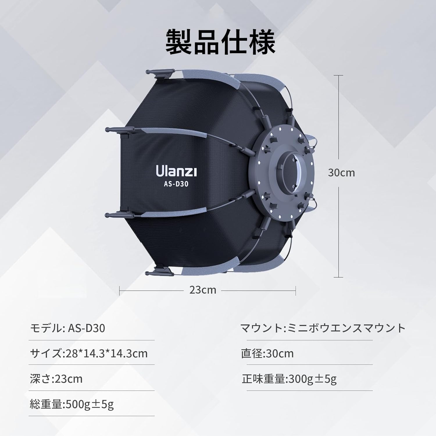 Amazon | Ulanzi AS-D30 30cm八角形ソフトボックス ミニボウエンス