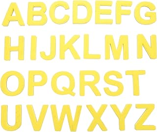 SOLUSTRE 26 Pcs Magnetic Letters Alphabet Fridge Magnets English Capital Letter Refrigerator Magnets Stickers Whiteboard Magnets for Home Kitchen Decoration Yellow