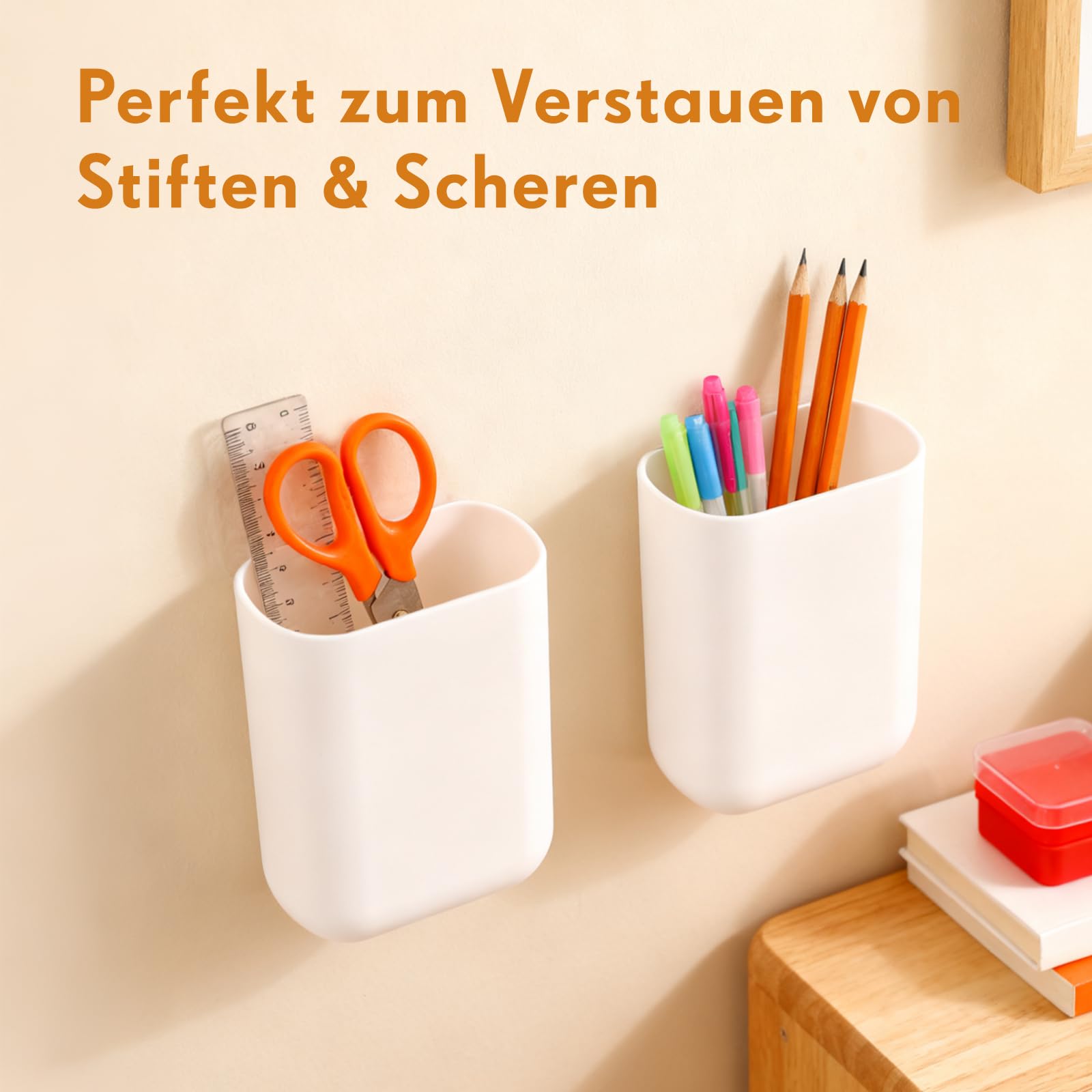Gatuida 2 Stück Zahnputzbecherhalter ohne Bohren mit 3000 ml, Abnehmbar Wand Befestigte Zahnbürstenhalte Selbstklebend mit Drainagelöchern für Badezimmer, Küche, Hotel, Zahnbürsten Organizer