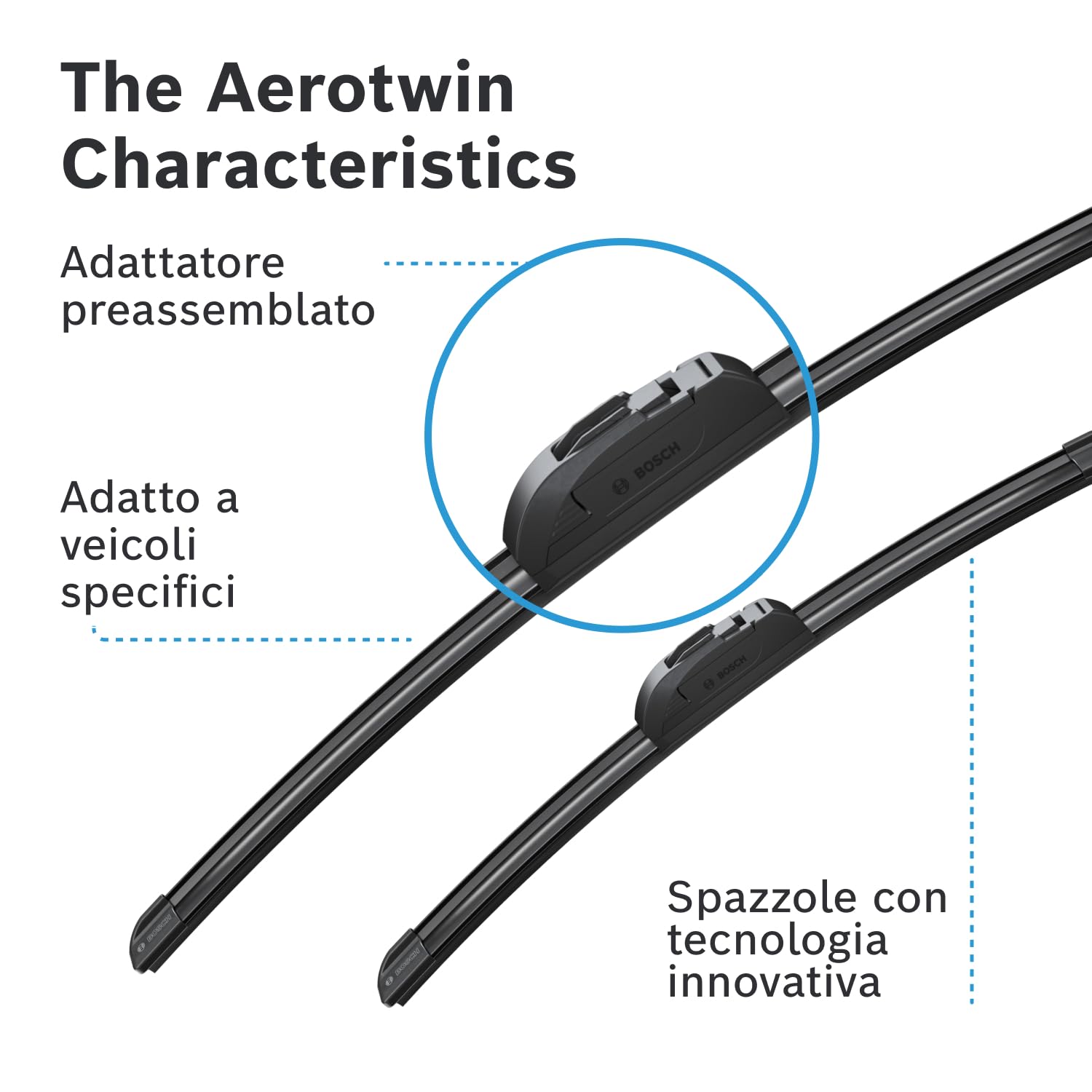 Bosch Automotive Tergicristalli Aerotwin Ar552S, Lunghezza 550Mm/400Mm, 1 Set Per Parabrezza Anteriore