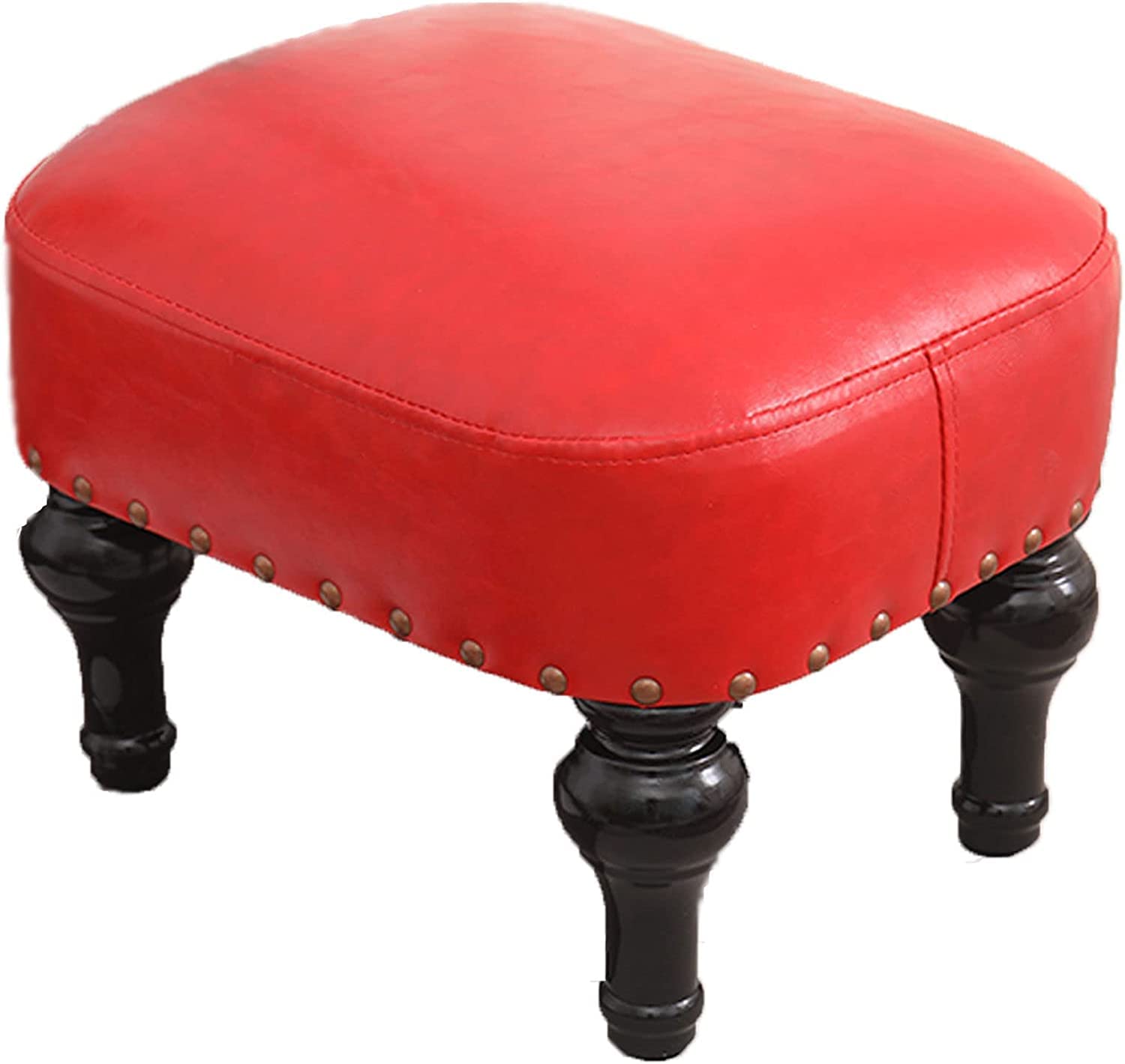 Repose-pieds ottoman coffre de rangement cuir synthétique noir gain de place