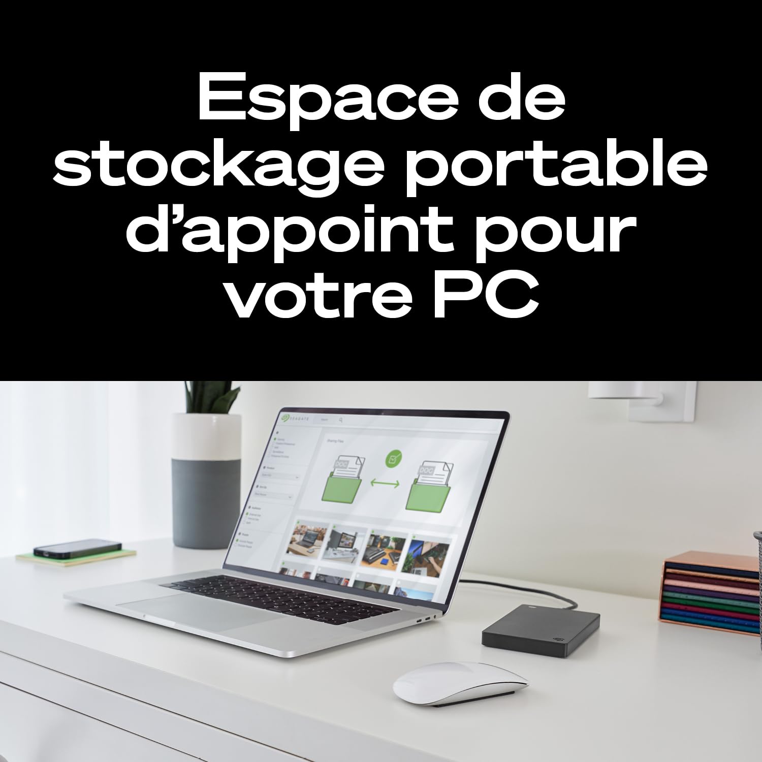 Seagate 2ToDisque Dur Portable | USB 3.0 (STGX2000400) | Stockage HDD quotidien. Sauvegarde plug-and-play. Windows & macOS. Essai Adobe CC. Garantie 2 ans + Rescue