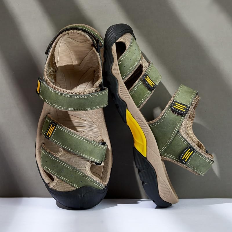 Men's Sandals Classic Breathable Slip-On Sandals Men Outdoor Casual Beach Sandals Sneakers(43)2