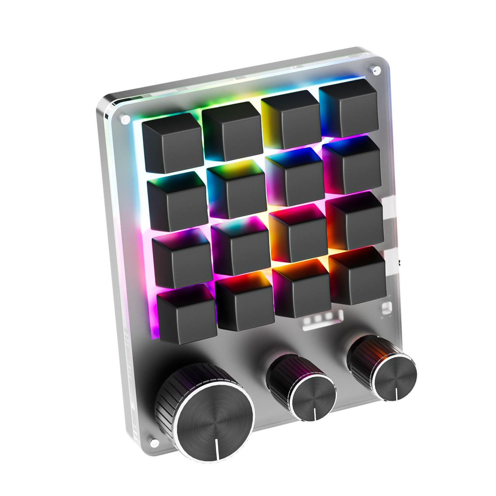 ASHATA Pavé Macro Programmable, 16 Touches + 3 Boutons, Clavier Macro Filaire USB en Mode BT, Mini Clavier de Jeu, Touches de Raccourci Polyvalentes, Contrôleur de (Black)