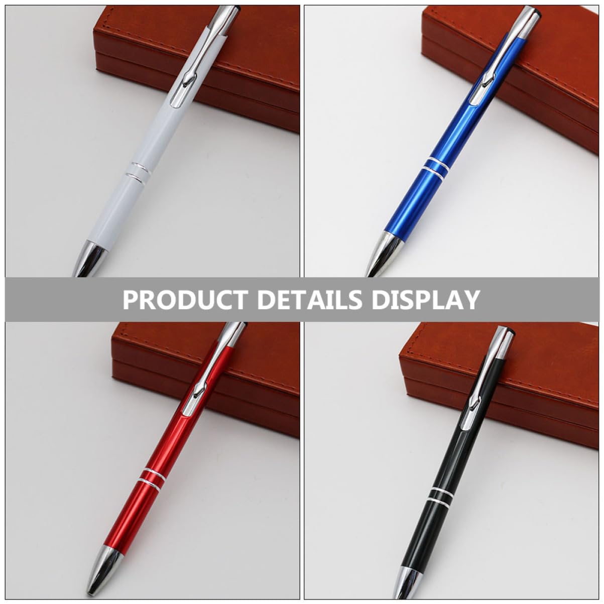 25piezas Bolígrafo De Metal Multifuncional De Tinta Azul Roja Gris y Plateada Para Escritura Diaria y Manualidades