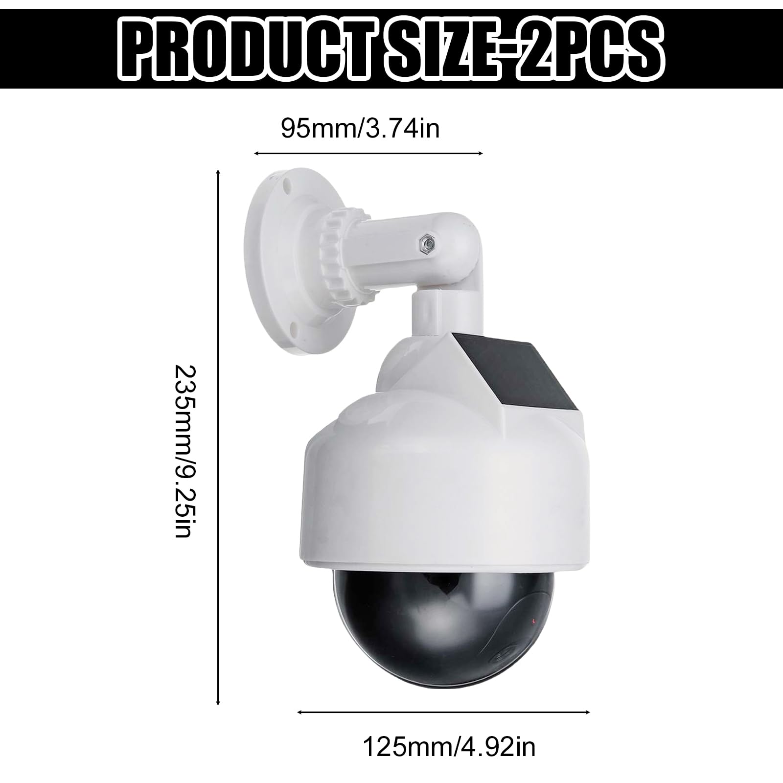 GOMETY 2 fotocamere fittizie, telecamera di sicurezza, CCTV, Dummy, telecamera di sorveglianza finte con LED rosso lampeggiante, telecamera di sorveglianza per interni ed esterni (bianco)