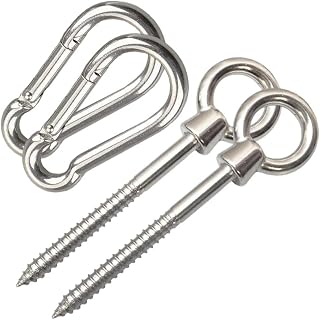 4 Pcs Stainless Steel Hammock Hook Kit for Ring Yoga Hammock, Silver