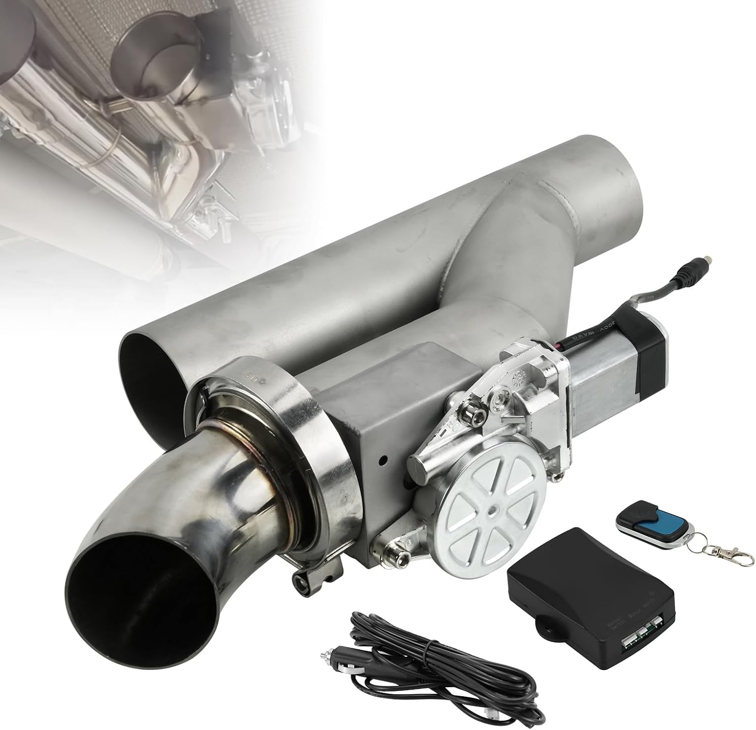 2.5" Electric Exhaust Cutout Kit with Elbow Valve