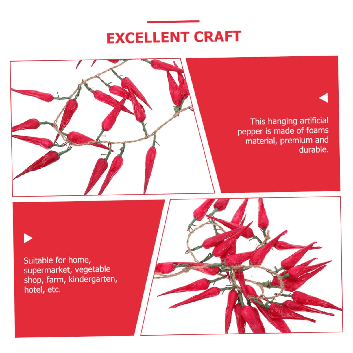 PRETYZOOM 15 Pz Spiedini di verdure simulati decorazione della parete della fattoria peperoncino artificiale pianta Decorazione fotografia verdure finte di simulazione Schiuma rosso