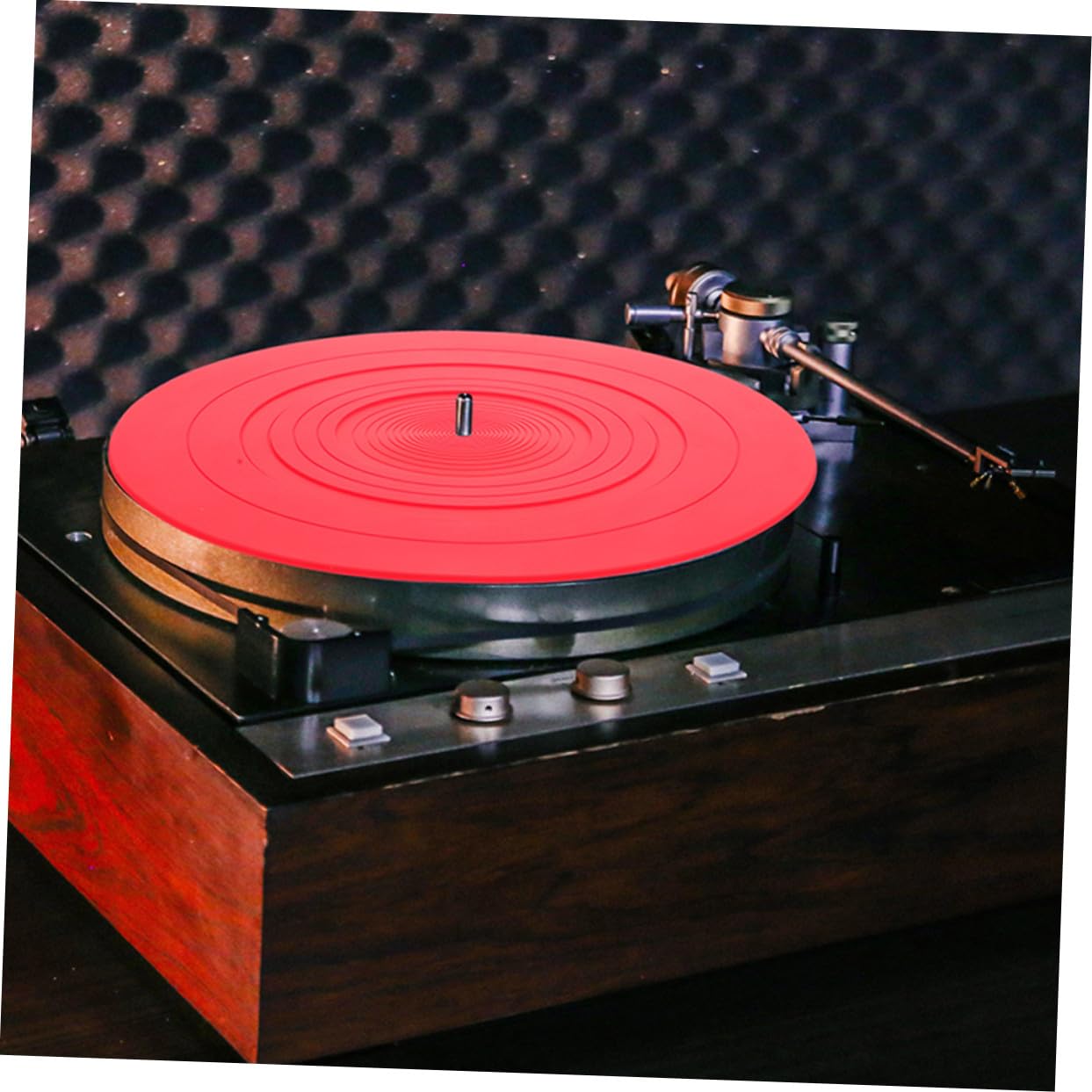 TOYANDONA Tappetini in Silicone Antistatici 2 Pezzi per Giradischi Vinile per Protezione Dischi in Vinile Rosso, Sostituzione Morbida e Sicura