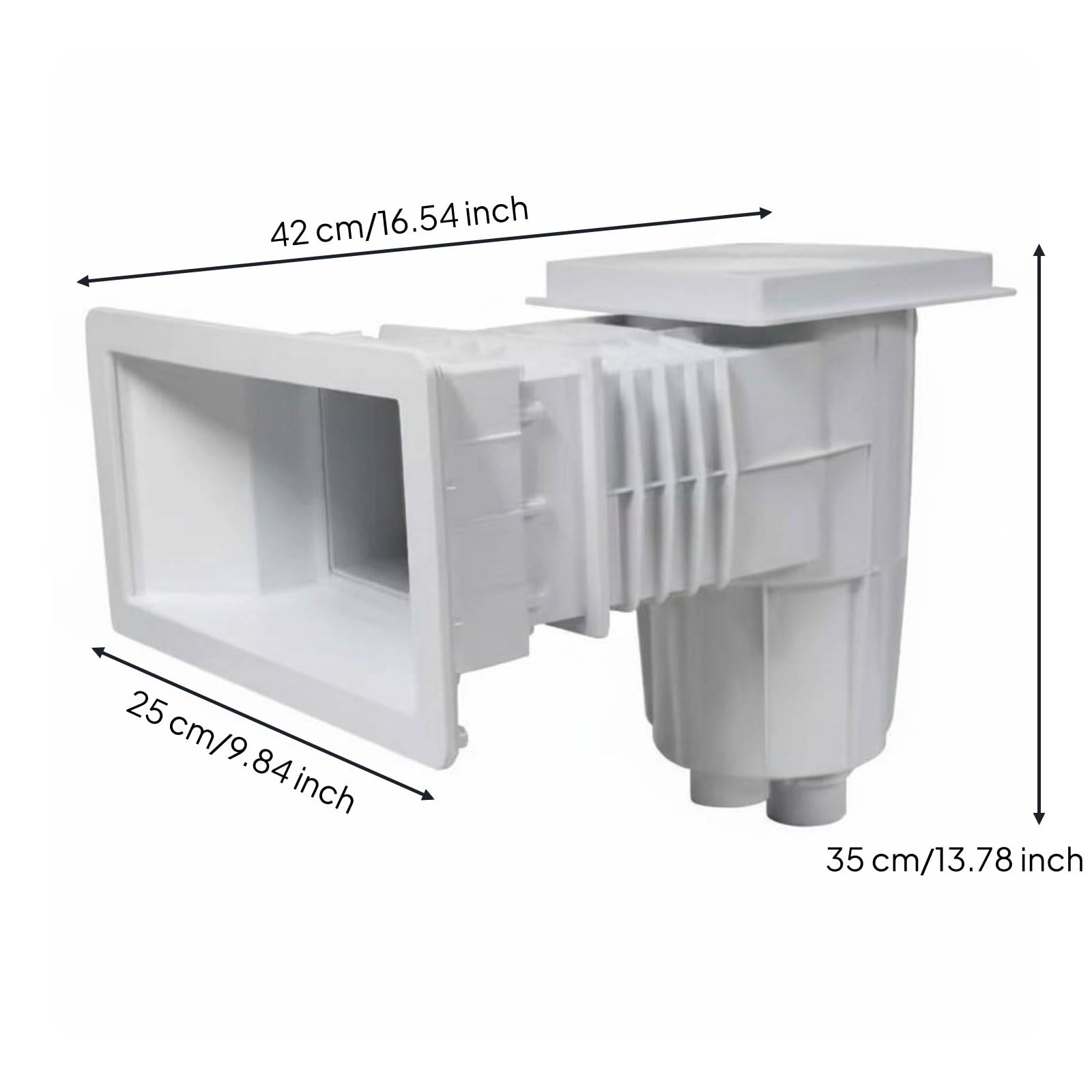 Skimmer de Piscina Profesional Automático Desnatador Colector de Residuos Cesta Extraíble de Captura Flotantes Antes de Hundirse Apto para Empotrar en, Aq-0060v Piscina Vinilo