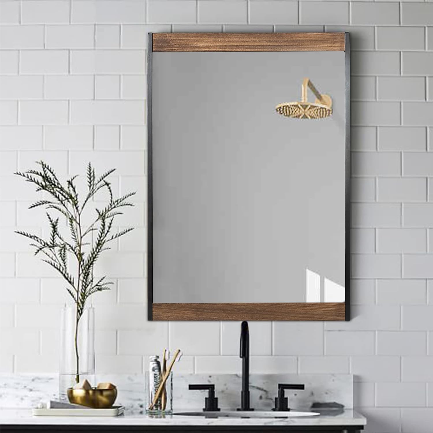 blue page Rustic Mirror Farmhouse Mirror Wood Framed Mirror