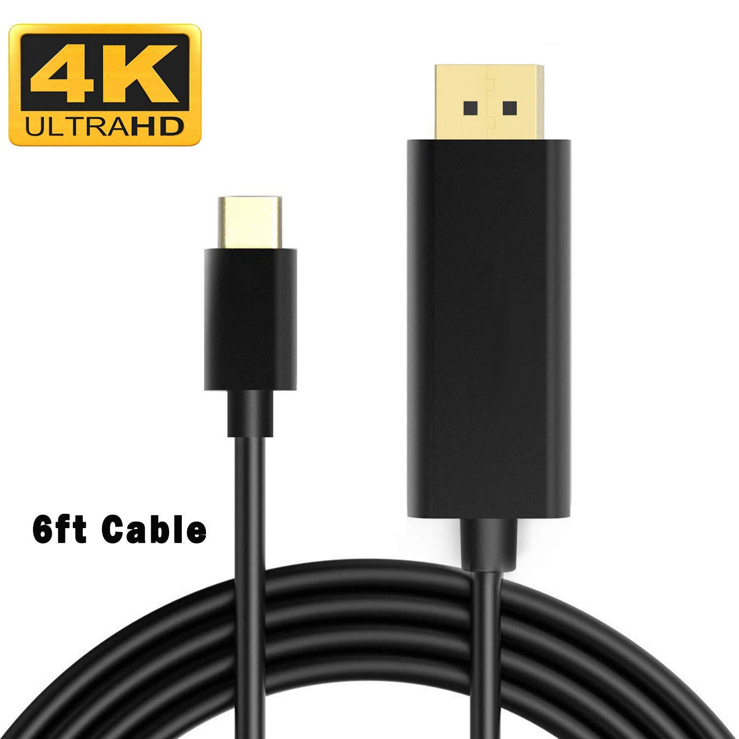 ETZIN USB-C to DisplayPort 4K Cable - 6ft -2 ETZIN USB-C to DisplayPort 4K Cable - 6ft -2
