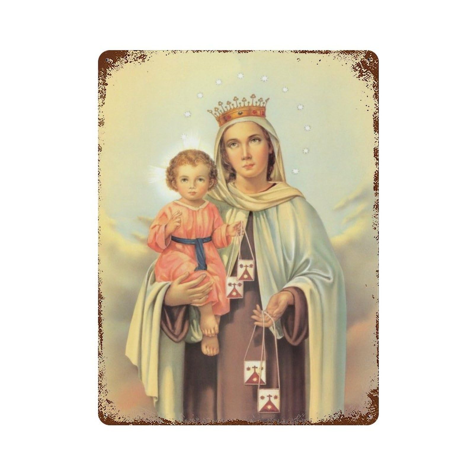 xiaoxiaoshen Our Lady of Carmen (1) Wall Decor Art Metal Tin Poster Modern Home Decor Art Home Bar Shop Decorations Vintage Sign 40x30cm