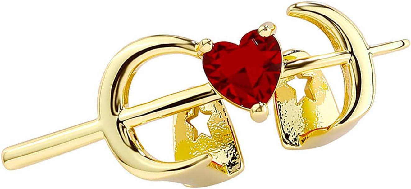 Hollow Heart Shape Fang Grillzs Copper Body Jewelry Comfortable Wear Tooth Decoration for Role Playing and Hip Hop Tooth Jewelry