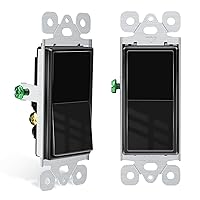 Vista 48 de Greencycle Interruptor de luz basculante de un solo polo, interruptor de luz de paleta de 15 amperios, interruptores Sp blancos, 120V-277V CA