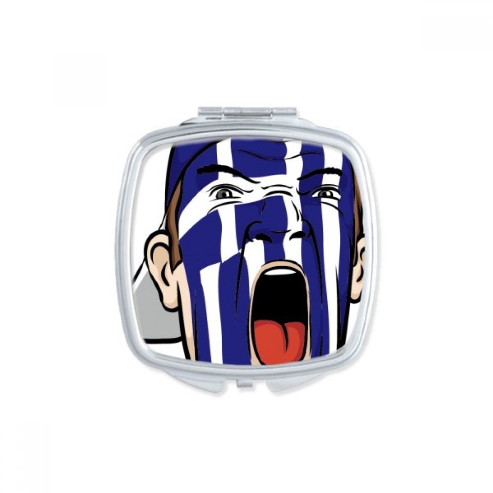 Petit miroir de poche mignon motif drapeau Grèce, une idée cadeau idéal et coloré
