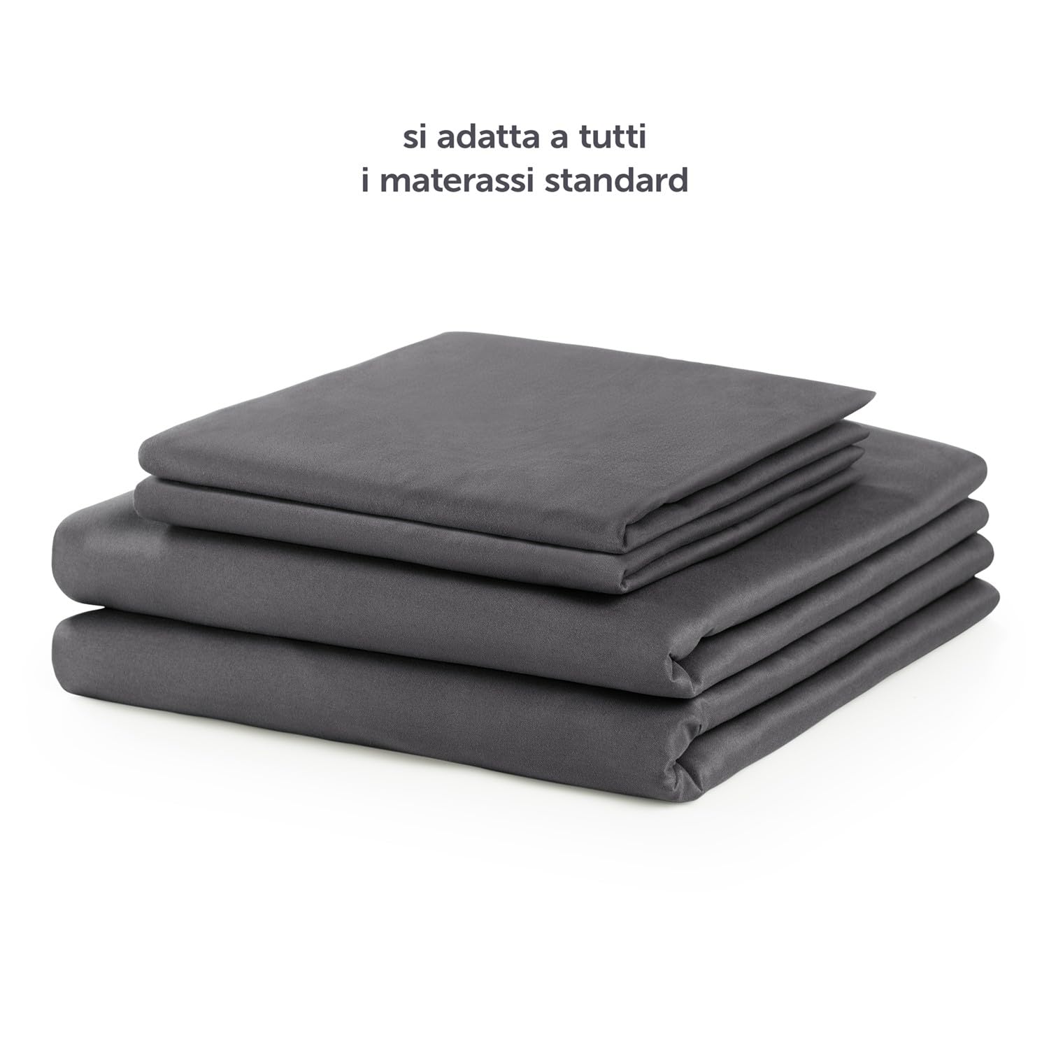 Blumtal Set lenzuola una piazza e mezza 3pz - lenzuola 1 piazza e mezza certificato OEKO-TEX - lenzuolo angoli 135x190x30cm + lenzuola 1 piazza e mezza 220x275cm + 2x federa cuscino 50x80cm antracite