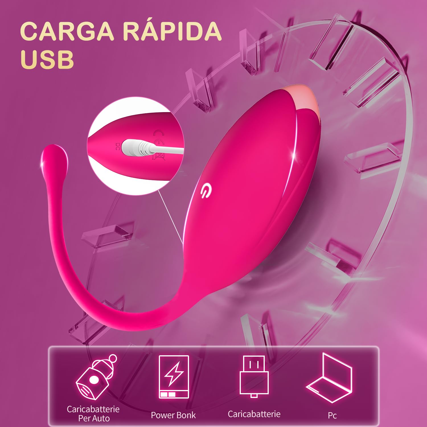 Vibradorador Mujer Juguetes Sexuales Vibrador Mando Distancia con APP 9 Modos Vibradores Consoladores.. para Mujer con Huevo Vibración con Mando Bolas Chinas Vibradorador Clítoris (Rojo)