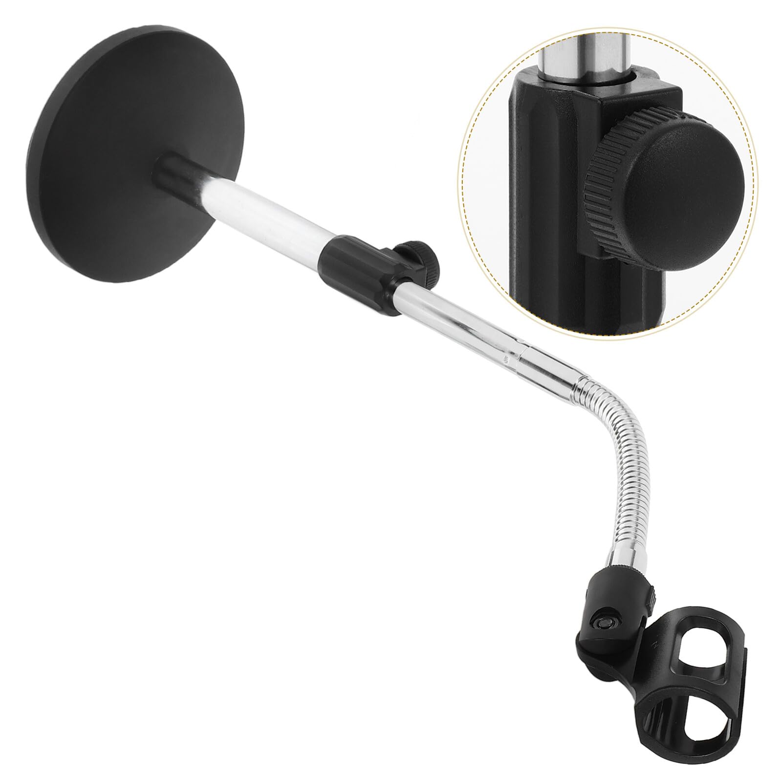 Levemolo Supporto Tavolo Microfono Regolabile con Base Pesante Asta Microfono da Tavolo in Ferro per Meeting e Live Broadcast Stand Mic Desk con Clip Design Elegante Argento