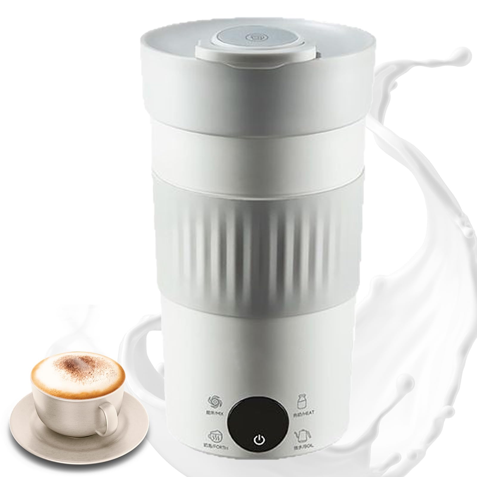 Elektryczny spieniacz do mleka, automatyczny spieniacz do mleka, 300 ml, z ekranem dotykowym LED, łatwe czyszczenie, inteligentna regulacja temperatury, 8800 obr./min do latte, cappuccino, gorącej
