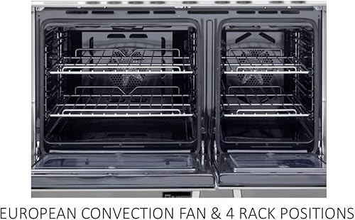 Miniatura 6 de Verona Serie Prestige VPFSEE365DSS - Convección de horno doble, 5 quemadores, doble elemento central, pomos cromados y mango de acero inoxidable