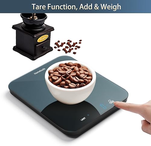 Miniatura 7 de Homebuds Báscula digital de cocina de 33 libras  33.1 lbs, peso gramos y onzas en 0.1 oz de precisión para hornear y cocinar, pantalla LED, 3 pilas