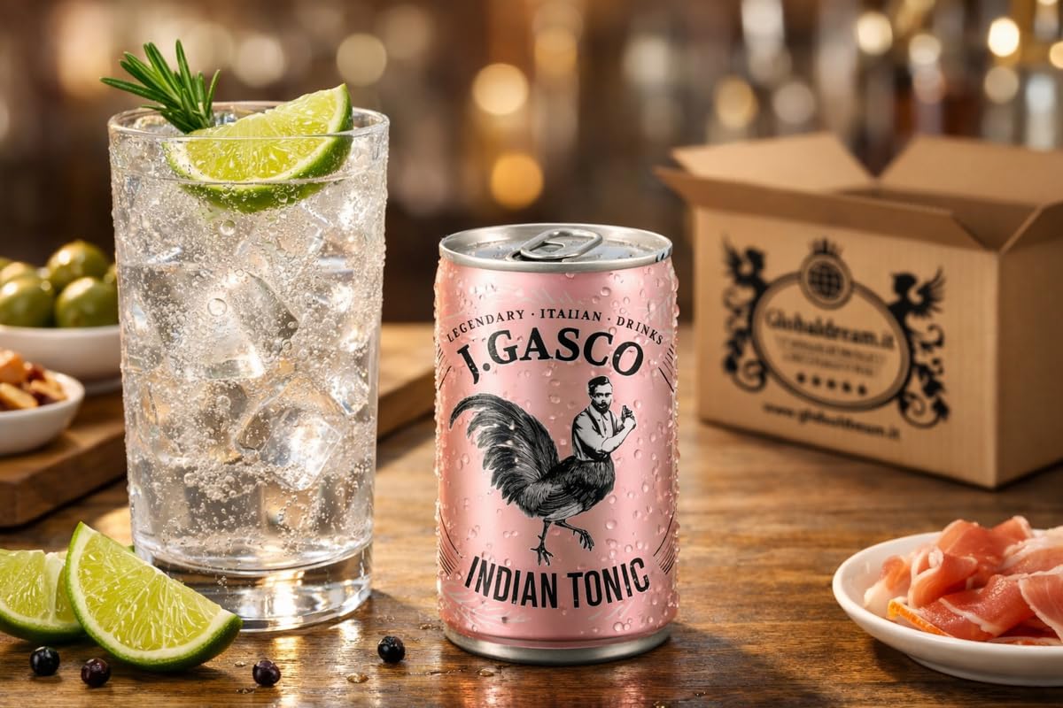 CG94 - J.GASCO Indian Tonic Water 24 Lattine da 150ml Made in Italy