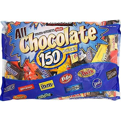 Kirkland Signature All Chocolate Candy Pieces Bulk Assortment for Halloween, Parties, School: 150 Pcs 5.6 lbs