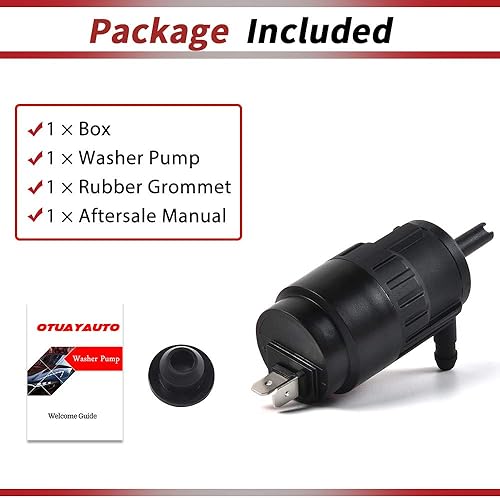 Miniatura 27 de OTUAYAUTO - Bomba de limpiaparabrisas para Jeep, Dodge, Chrysler, Volkswagen, Audi, BMW, Chevrolet, Ford, estilo original de fábrica con ojales