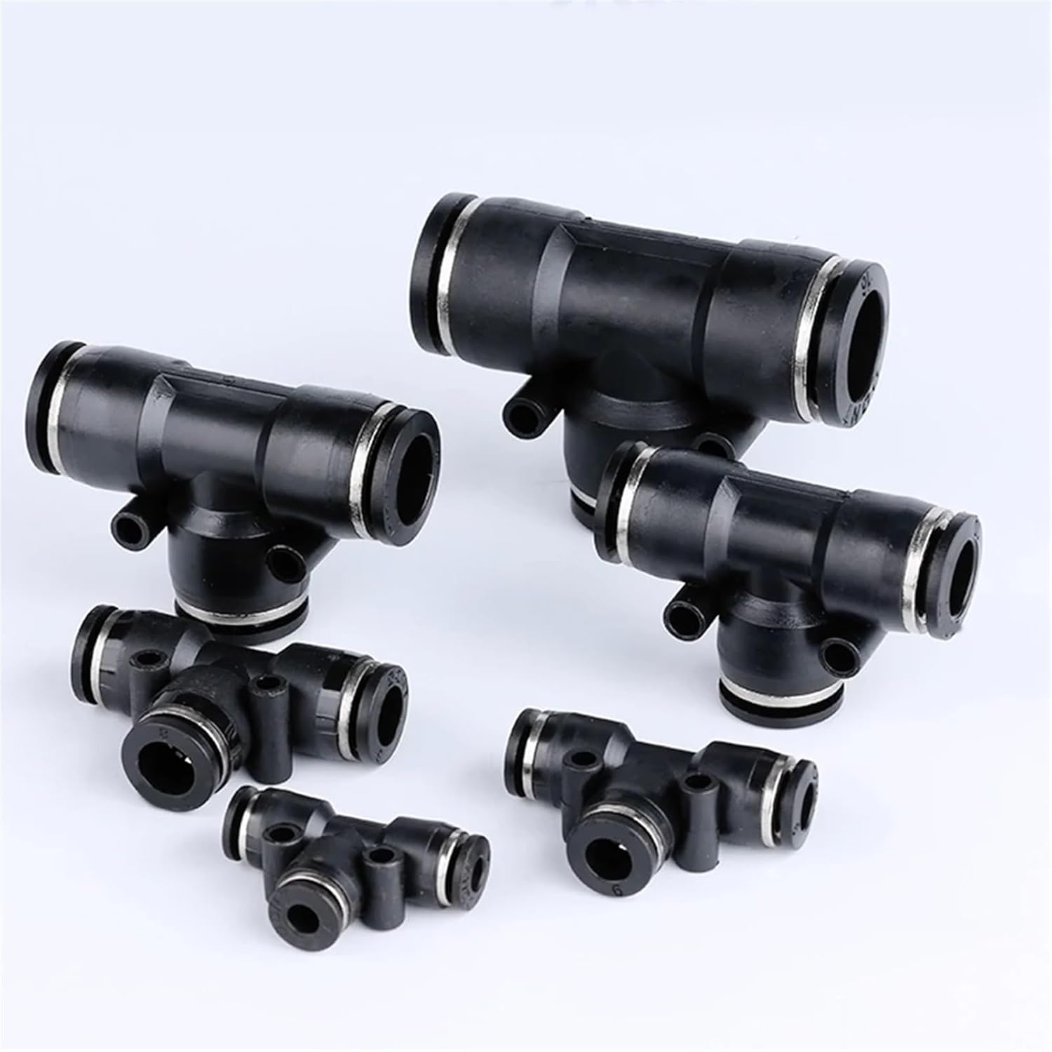 PE PEG black three-way pneumatic quick connector trachea hose plug-in air compressor accessories 4 6 8 10 12 14 16mm(PE-16)