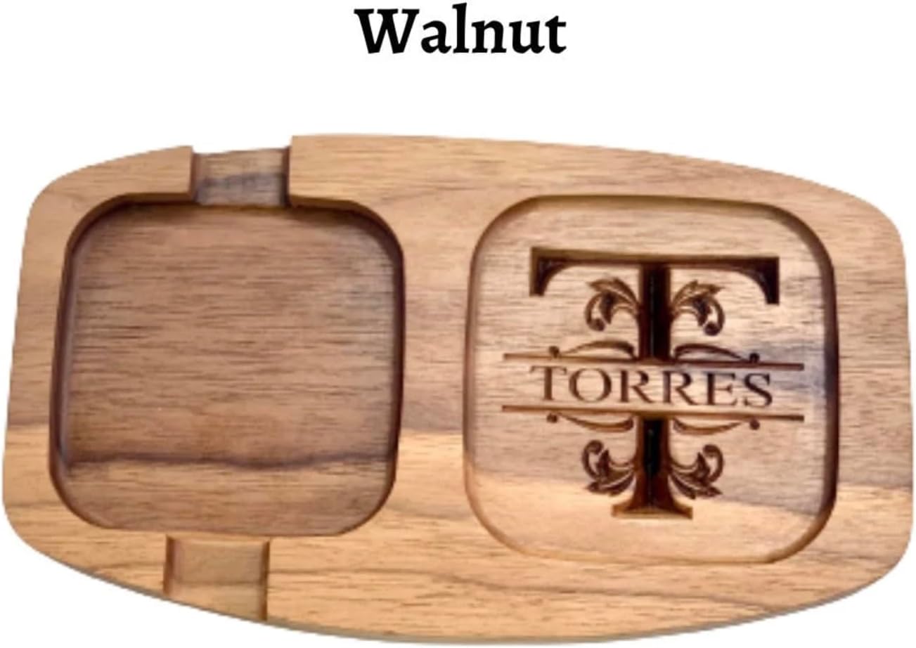 Personalized Whiskey and Cigar Wooden Ashtray, Custom Engraved, Engraved Ashtrays & Whiskey Glasses, Cigar and Whiskey Pairing Tray, Personalized Home Gift, Office Outdoor Ash Tray