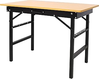 Portable Folding Work Table with Measuring Tape and Angle Finder, Portable Workbench Multifunctional Folding Work Table for Garage, Home, DIY Woodworking