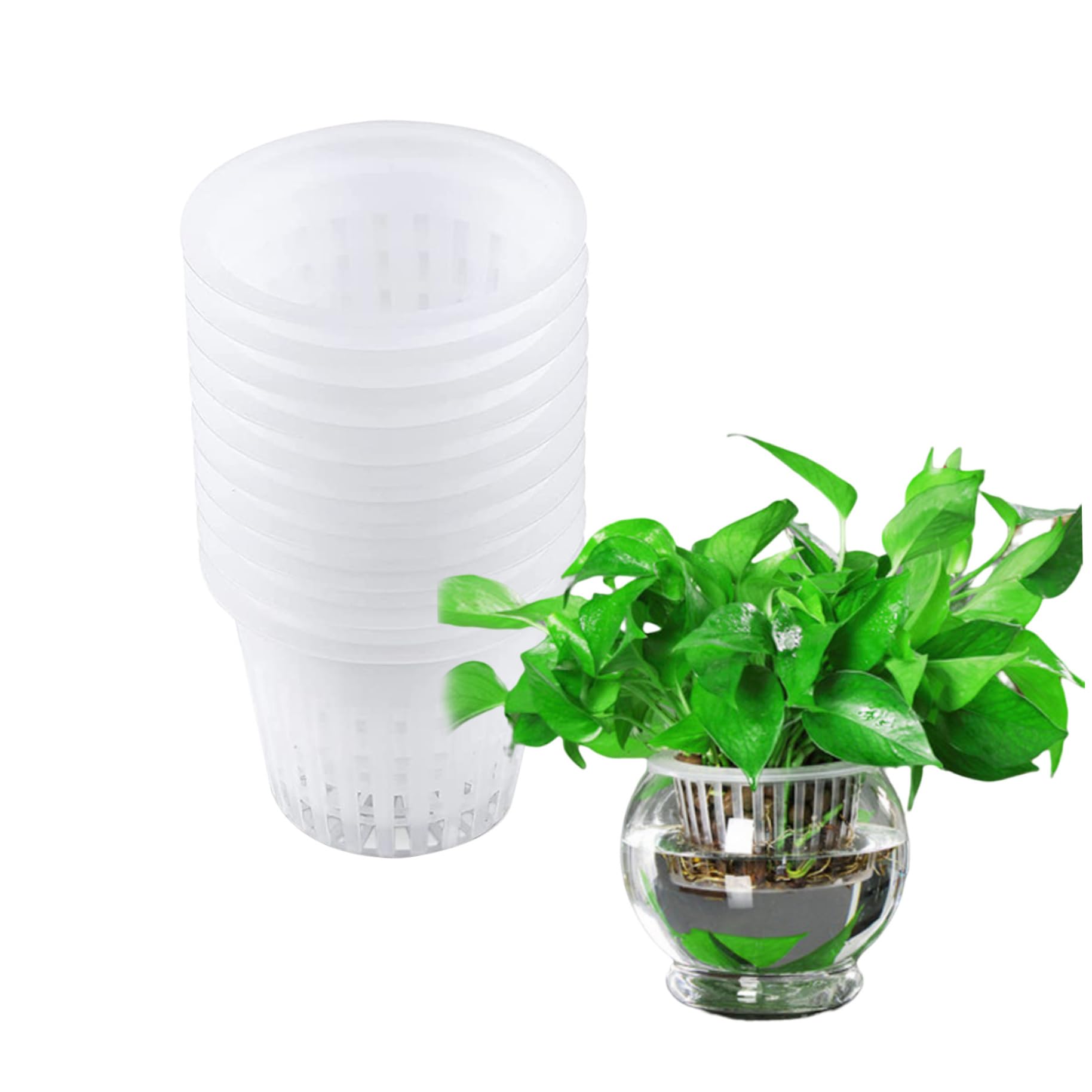 CAKEEYUM Orchid Pot Garden Net Cups Pots Hydroponic Planting Mesh Pot Net Basket Plant Nursery Pots White 10PCS gardening