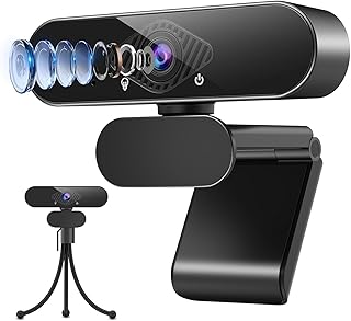 Dancial USB Webcam for PC with Tripod stand, HD 1080P/30fps Webcam with Microphone for PC/Desktop/Laptop Computer Web Cam, 120°Wide-Angle Web Camera for YouTube/Zoom/Skype/Chatting/Conferencing/Gaming