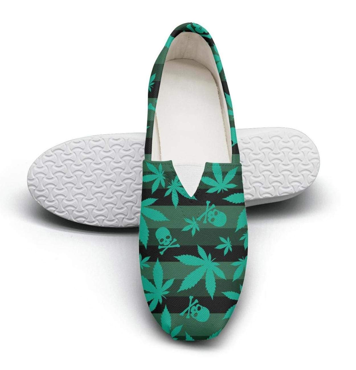 Women's Cotton Espadrille green cannabis botany Sneaker Shoes