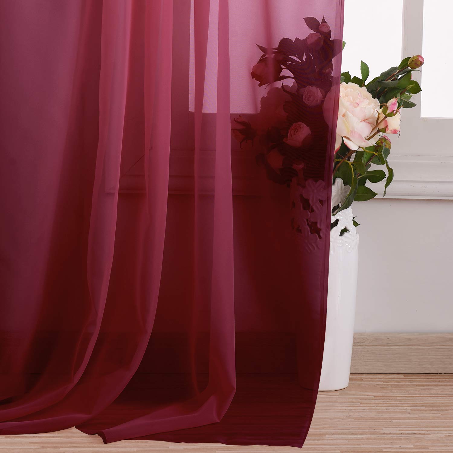 Tenda Mantovana Voile 152x548cm - Tessuto Poliestere Per Camera, Matrimoni E Decorazioni - Foto 4