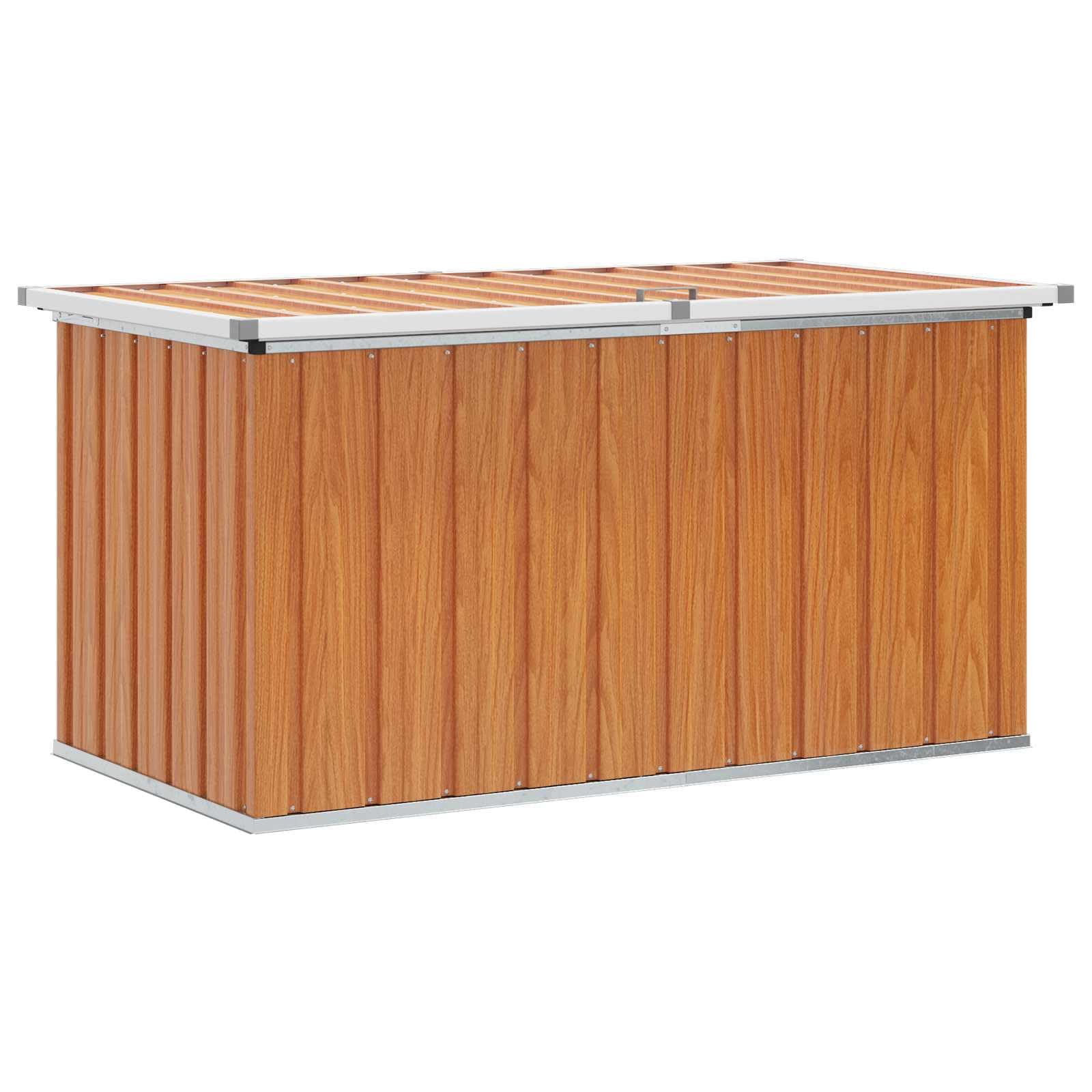 Scatola portaoggetti in acciaio zincato, 129 x 67 x 65 cm, per esterni con coperchio ribaltabile, versatile contenitore per cuscini e attrezzi da giardino, organizer stabile per terrazze