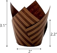 Vista 2 de Lawei Juego de 300 revestimientos de tulipanes para cupcakes – Vasos de papel para hornear muffins, envoltorios para bodas, cumpleaños, baby showers