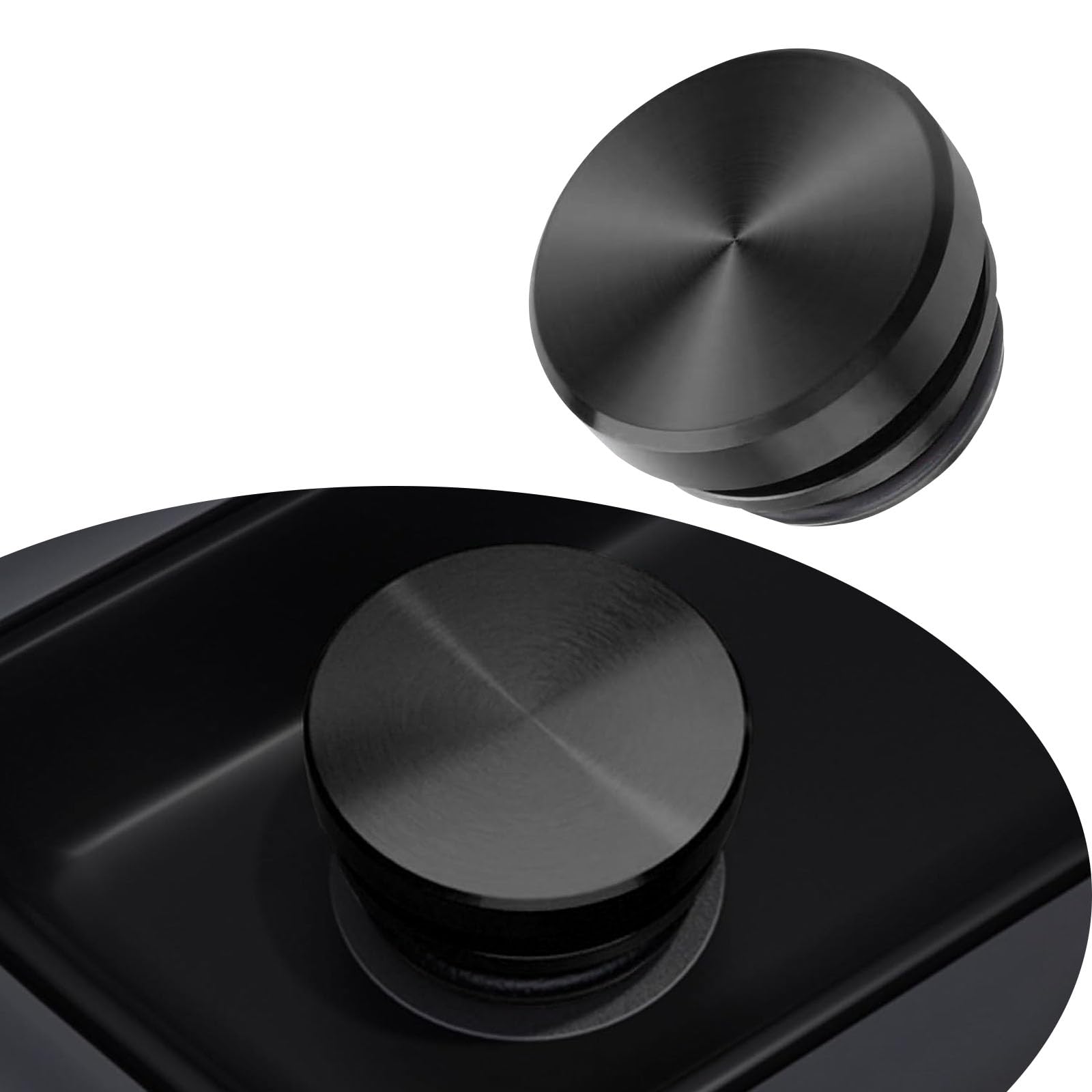 1 PC Car Cigarette Lighter Cover, 0.68" x 1.1" x 0.8" Alloy Rubber Ring Sealed Dust Anti-Accidental Cover Plug, Personalized Decorative Accessory, Suitable for Most Cars, Motorcycles (Black)