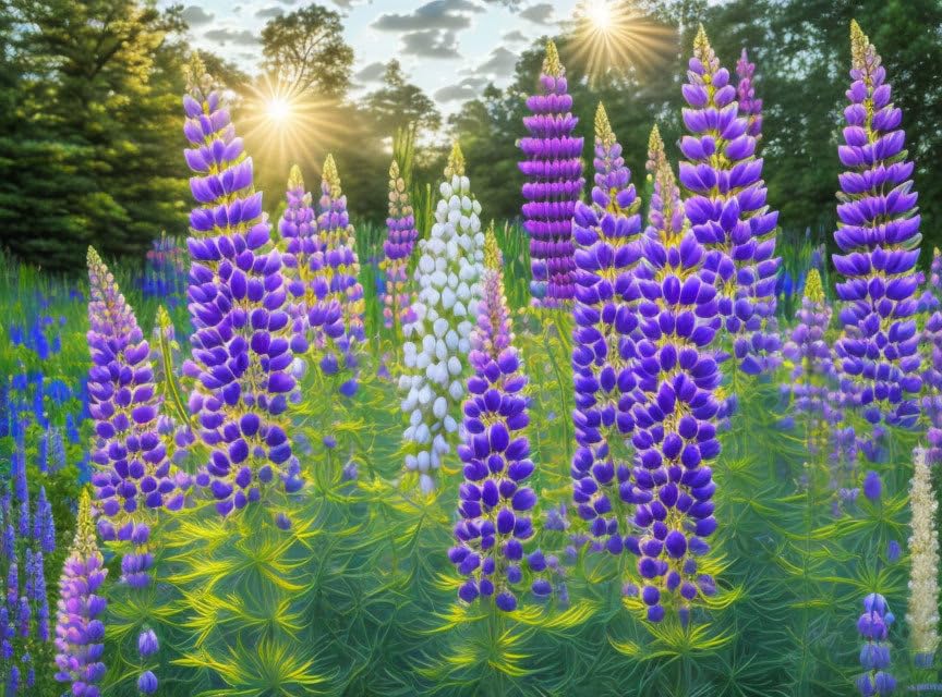 Lupins jaunes poster 58 x 90 cm pour illuminer un mur sombre