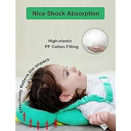 JunNeng Toddler Baby Head Protector Backpack for Toddler Walker with Knee Pads&Anti-Slip Socks, Dinosaur Green