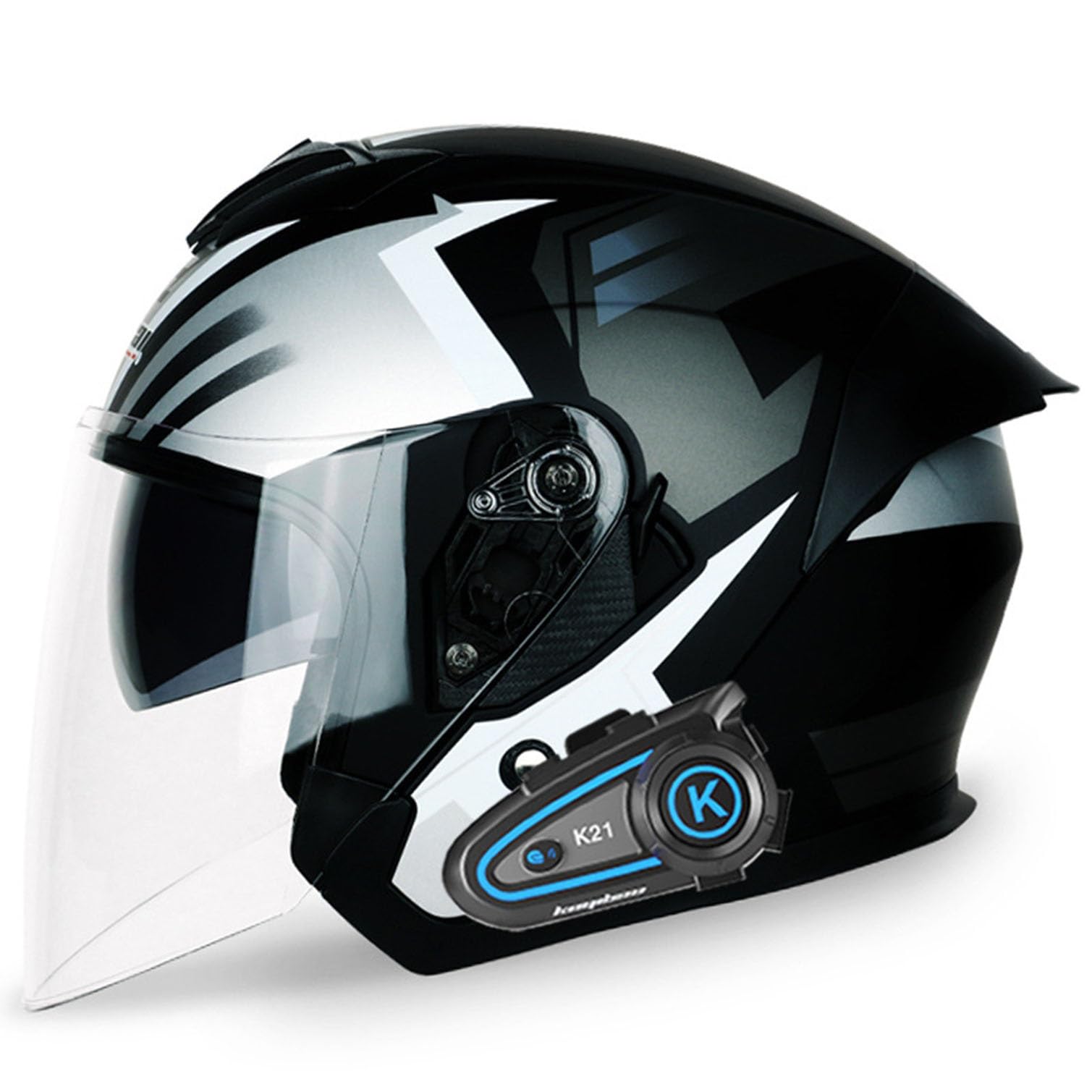 Casque moto jet Bluetooth taille L visière scooter