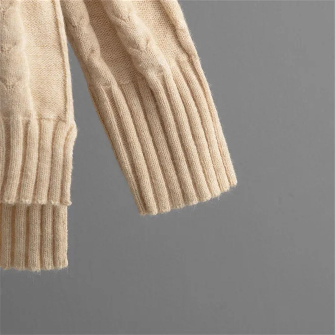 Pantaloni dritti a vita alta da donna Outfit Twists Knit 2 pezzi set da donna mezzo dolcevita maglione pullover top