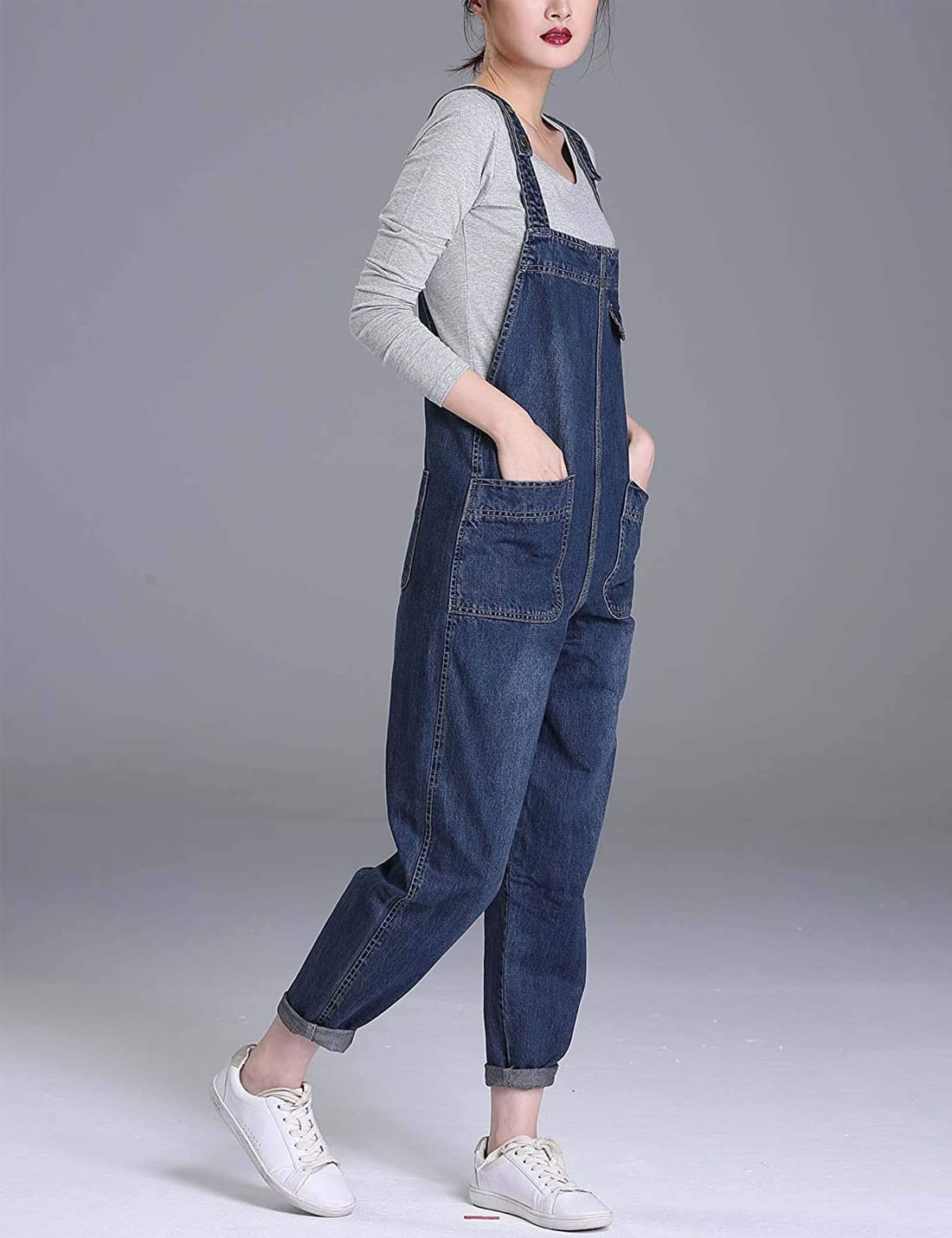 Sukany Casual Baggy Denim Jean Tuta Allentata Salopette Salopette Harem Pagliaccetto Tuta Pantaloni